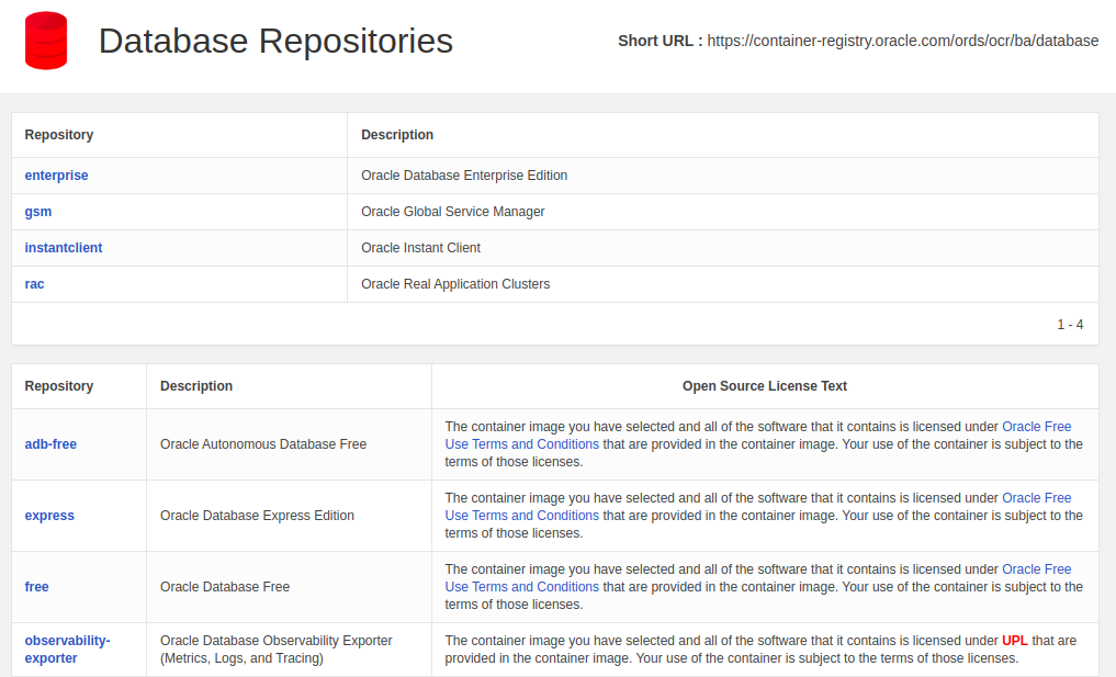 oracle-container-registry-database